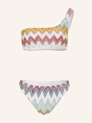 Obrázek produktu Missoni Bikiny S Jedním Ramínkem A Třpytivou Přízí oranžová / světle zelená / bílá