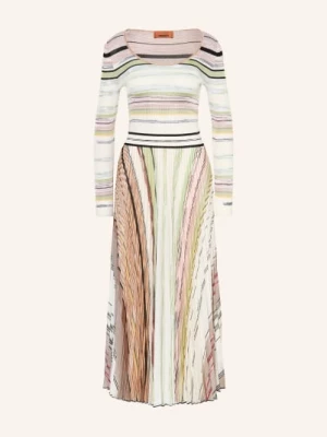 Obrázek produktu Missoni Pletené Šaty S Plisováním světle zelená / bílá / černá