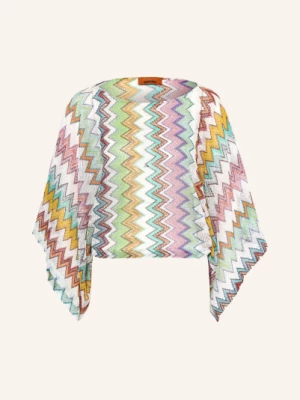 Obrázek produktu Missoni Pončo S Třpytivou Přízí bílá / fialová / tmavě žlutá