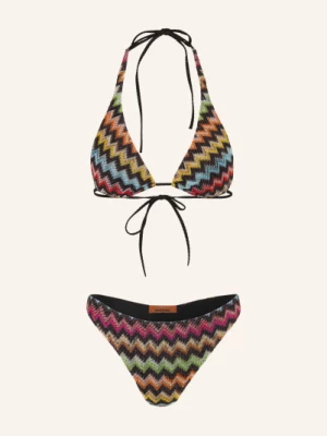 Obrázek produktu Missoni Trojúhelníkové Bikiny S Třpytivou Přízí černá / oranžová / žlutá