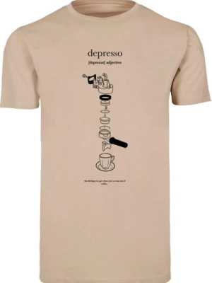 Obrázek produktu Mister Tee Tričko 'Depresso'  písková / černá