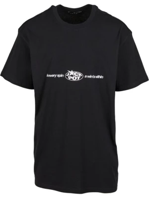 Obrázek produktu Mister Tee Tričko 'Every Spin Wins'  smaragdová / světle červená / černá / bílá