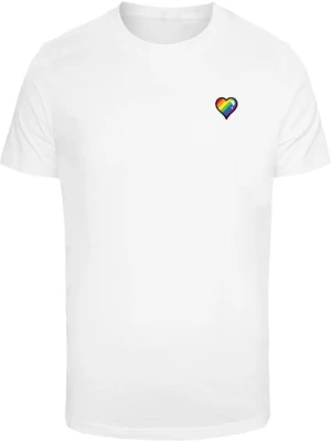 Obrázek produktu Mister Tee Tričko 'Glossy Heart Pride'  žlutá / fialová / ohnivá červená / bílá