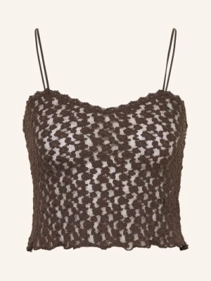 Obrázek produktu Mrs & Hugs Krátký Pletený Top tmavě hnědá