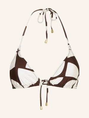 Obrázek produktu Mrs & Hugs Trojúhelníkové Bikiny tmavě hnědá / bílá