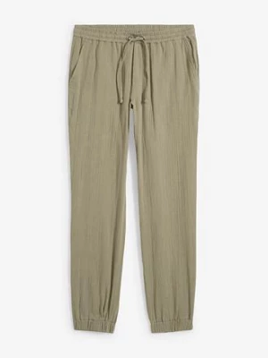 Obrázek produktu Mušelínové kalhoty bez zapínání, z čisté bavlny, Regular Fit, Tapered BonPrix