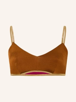 Obrázek produktu Mymarini Bralette Horní Díl Bikin Classic Shine V Oboustranném Provedení S Uv Ochranou 50+ hnědá / zlatá