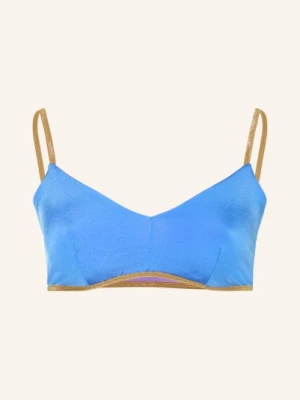Obrázek produktu Mymarini Bralette Horní Díl Bikin Classic Shine V Oboustranném Provedení S Uv Ochranou 50+ tmavě modrá / zlatá / světle fialová