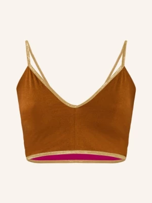 Obrázek produktu Mymarini Bustier Bikiny Vacation Top Shine, Oboustranné, S Uv Ochranou 50+ hnědá / zlatá / růžová