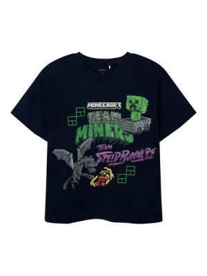 Obrázek produktu NAME IT Tričko 'NKMJahi Minecraft'  marine modrá / šedá / zelená / bílá