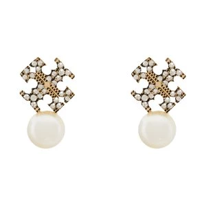 Obrázek produktu Naušnice Tory Burch LOGO AND PEARL STUD EARRINGS 184422 Zlatá