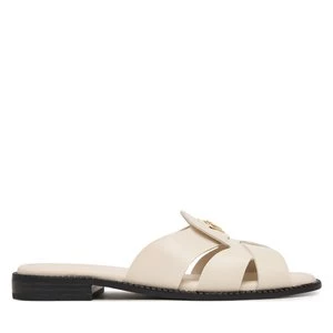 Obrázek produktu Nazouváky Tommy Hilfiger Leather Crest Square Toe Sandals FW0FW09126 Krémová