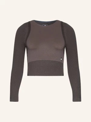 Obrázek produktu On Cropped Tričko S Dlouhým Rukávem Studio Knit tmavě hnědá