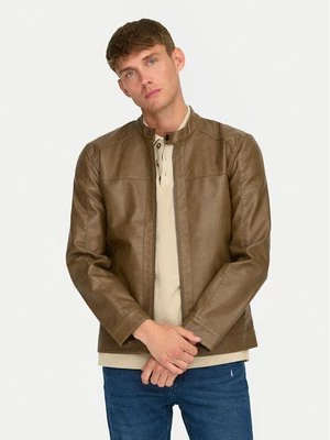 Obrázek produktu Only & Sons Bunda z imitace kůže Mike 22012339 Hnědá Regular Fit