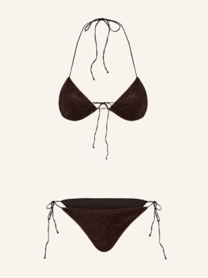 Obrázek produktu Oséree Bikiny S Trojúhelníkovým Horním Dílem Lumiere S Třpytivou Přízí tmavě hnědá / barva růžového zlata