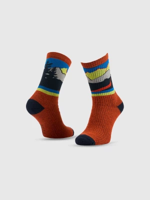 Obrázek produktu Pánské dlouhé trekové ponožky s vlnou - multicolor 4F
