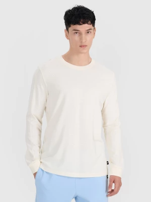 Obrázek produktu Pánské hladké tričko oversize s dlouhými rukávy - bílé 4F