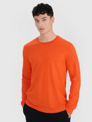 Obrázek produktu Pánské hladké tričko oversize s dlouhými rukávy - oranžové 4F