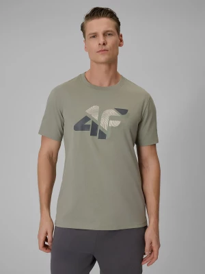 Obrázek produktu Pánské regular tričko s potiskem - khaki 4F