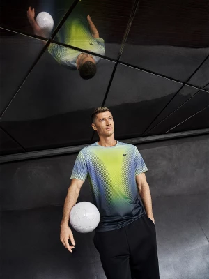 Obrázek produktu Pánské rychleschnoucí tričko s potiskem 4F x Robert Lewandowski - zelené