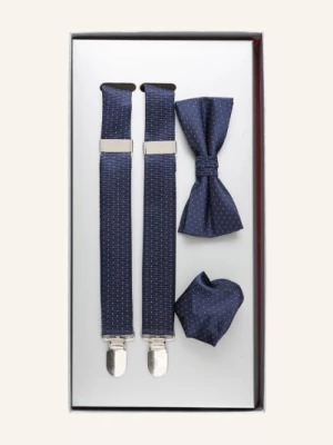 Obrázek produktu Paul Sada: Šle, Motýlek A Kapesníček Do Náprsní Kapsy navy/ bílá