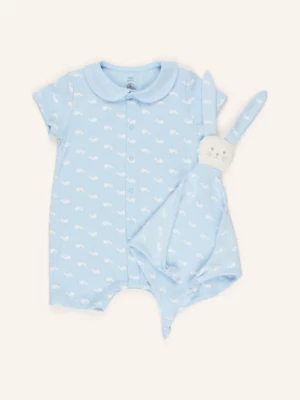 Obrázek produktu Petit Bateau Sada: Body A Mazlivý Šátek tmavě modrá / bílá