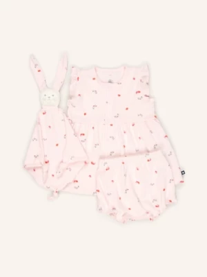 Obrázek produktu Petit Bateau Sada: Šaty, Šortky A Šátek světle růžová / červená