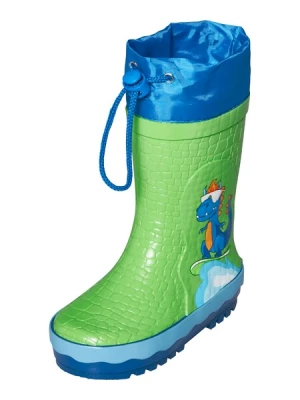 Obrázek produktu PLAYSHOES Gumové holínky 'Dino'  modrá / limetková / oranžová