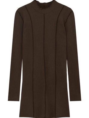 Obrázek produktu Pletené šaty PULL&BEAR skvrnitě tmavě hnědá