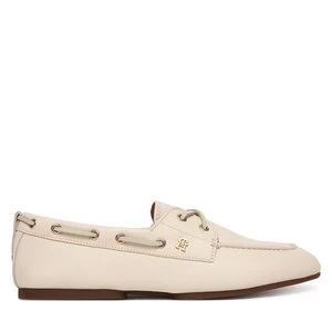 Obrázek produktu Polobotky Tommy Hilfiger Th Sleek Leather Boat Shoe FW0FW09148 Écru