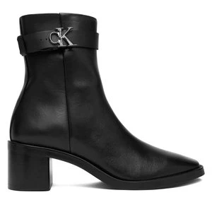 Obrázek produktu Polokozačky Calvin Klein Block Heel Boot W/ Metal Logo HW0HW02591 Černá