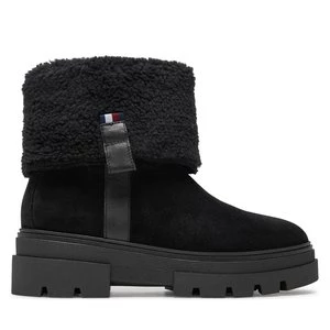 Obrázek produktu Polokozačky Tommy Hilfiger Faux Fur Suede Roll-Down Boot FW0FW08158 Černá