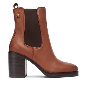 Obrázek produktu Polokozačky Tommy Hilfiger Square Toe Chelsea High Block Hl FW0FW08844 Hnědá