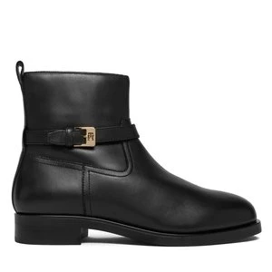 Obrázek produktu Polokozačky Tommy Hilfiger Th Buckle Riding Leather Bootie FW0FW08781 Černá