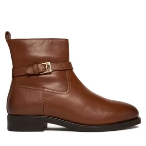 Obrázek produktu Polokozačky Tommy Hilfiger Th Buckle Riding Leather Bootie FW0FW08781 Hnědá