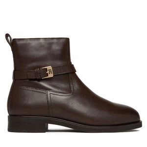 Obrázek produktu Polokozačky Tommy Hilfiger Th Buckle Riding Leather Bootie FW0FW08781 Hnědá