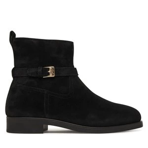 Obrázek produktu Polokozačky Tommy Hilfiger Th Buckle Riding Suede Bootie FW0FW09047 Černá