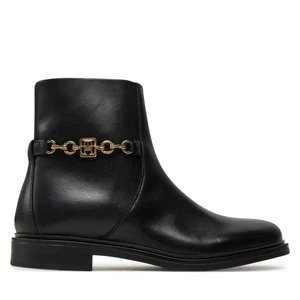 Obrázek produktu Polokozačky Tommy Hilfiger Th Chain Leather Low Bootie FW0FW08251 Černá