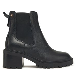 Obrázek produktu Polokozačky Tommy Hilfiger Th Leather Chelsea Cleated Heel FW0FW08774 Černá