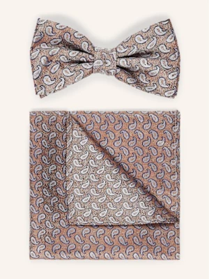 Obrázek produktu Prince Bowtie Sada: Motýlek A Kapesníček Do Náprsní Kapsy hnědá / bílá / tmavě modrá