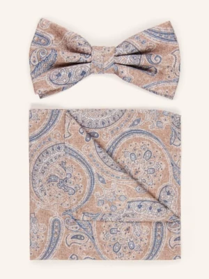 Obrázek produktu Prince Bowtie Sada: Motýlek A Kapesník béžová / tmavě modrá / bílá