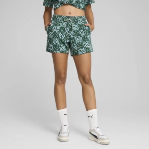 Obrázek produktu PUMA ESS GRAPHIC Mid-Rise 5" Shorts Women, Clothing, Green Moon