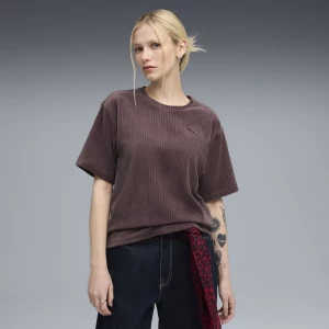 Obrázek produktu PUMA Essentials Elevated Velour Rib Tee Women, Clothing, Raisin,