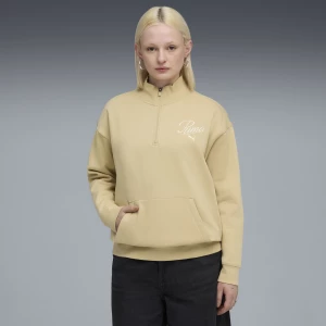 Obrázek produktu PUMA Essentials Script Relaxed High-Neck Half-Zip Crew Sweatshirt Women, Clothing, Pebble Path,