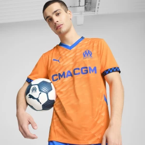 Obrázek produktu PUMA Olympique de Marseille 24/25 Third Jersey Men, Clothing, Orange Pes/Cayenne Pepper/Racing Blue,