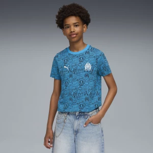 Obrázek produktu PUMA Olympique de Marseille FtblCulture All-Over Print Tee Youth, Clothing, Azure/New Navy,