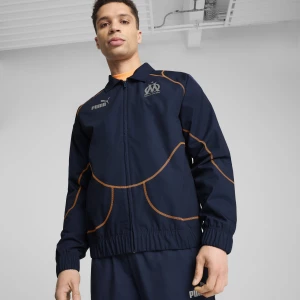 Obrázek produktu PUMA Olympique de Marseille ftblSTATEMENT Track Jacket, Clothing, Club Navy/Orange Pes