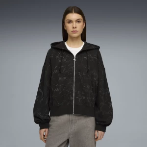 Obrázek produktu PUMA Street Glam Oversized Full-Zip Hoodie Women, Clothing, Black,