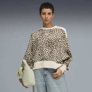 Obrázek produktu PUMA T7 Leo Luxe Oversized Crew Sweat Women, Clothing, Alpine Snow/Ice Coffee,