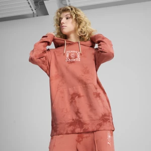 Obrázek produktu PUMA WARDROBE ESS FLORAL PACK Relaxed Washed Graphic Hoodie Women, Clothing, Red Fire